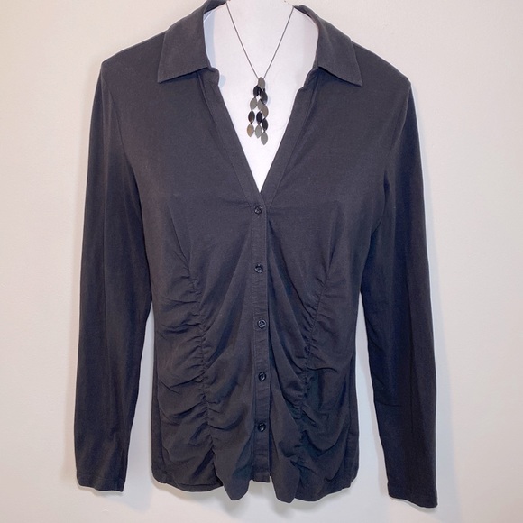 Mexx black ruched blouse - Picture 1 of 10